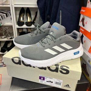 🔥🔥 Adidas Men's Gray and White Cloudfoam Comfort Sneakers
